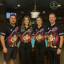 Load image into Gallery viewer, Red Funny 9 Ball Billiard Shirt For Men Custom Pool Team Shirt, Billiard Jersey Polo &amp; 1/4 Zip TDM6614