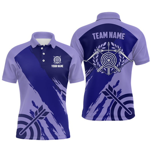 Personalized Purple Jerseys Archery Men Polo Shirts Custom Archery Target Shirts, Archery Jerseys TDM0634