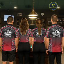 Load image into Gallery viewer, Red Camo 8 Ball Billiard Shirt For Women Custom Pool Team Shirt, Billiard Jersey Polo &amp; 1/4 Zip TDM6200