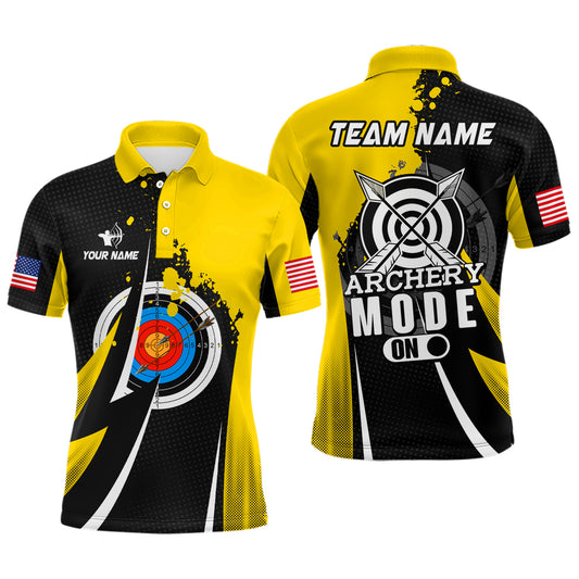Personalized Yellow Jerseys Archery Mode On Polo Shirts For Men Custom Archery Jerseys Team Shirts TDM0672