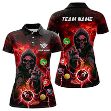 Load image into Gallery viewer, Red Billiard Grim Reaper Women Polo &amp; Quarter-Zip Shirts Customized Team League Billiard Jerseys TDM1748