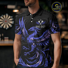 Load image into Gallery viewer, Personalized Phoenix Dartboard Wings Men's Dart Shirts Custom Blue And Black Darts Team Jerseys TDM4584
