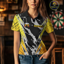 Load image into Gallery viewer, Darts And Beer That's Why I'm Here Custom Grunge Dart Shirt For Women, Drinking Darts Jerseys |Black TDM4234