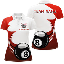 Load image into Gallery viewer, Personalized Billiard Tournament Sport Shirts, 8 Ball Pool Billiard Team Jersey For Women |Red TDM1778