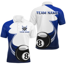 Load image into Gallery viewer, Personalized Billiard Tournament Sport Shirts, 8 Ball Pool Billiard Team Jersey For Men |Blue TDM1779