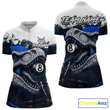 Load image into Gallery viewer, Personalized Sauropod 8 Ball Billiard Shirt For Women Custom Billiard Team Shirts, Pool Jersey |Blue TDM4767