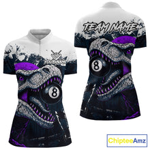 Load image into Gallery viewer, Personalized Sauropod 8 Ball Billiard Shirt For Women Custom Billiard Team Shirt, Pool Jersey|Purple TDM4768