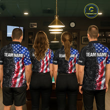 Load image into Gallery viewer, Grunge American Flag 8 Ball Pool Billiard Shirt For Men Custom Billiard Team Jersey Polo &amp; 1/4 Zip TDM5891