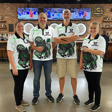 Load image into Gallery viewer, White Grunge Wolf Dart Shirt &amp; Pocket Option Custom Men&#39;s Dart Jersey|Green TDM5442