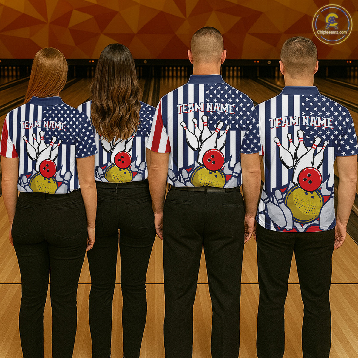 Custom Bowling Balls American Flag Bowling Shirt For Women, Patriotic Bowling Jersey Polo & 1/4 Zip TDM6517