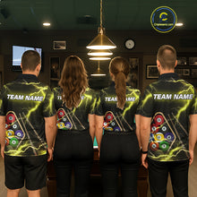 Load image into Gallery viewer, Yellow 9 Ball Thunder Lightning Billiard Shirts For Women Custom Pool Team Jersey Polo &amp; 1/4 Zip TDM5980
