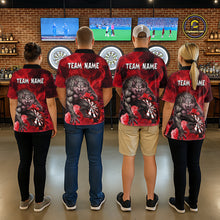 Load image into Gallery viewer, Red Flaming Wolf Darts Shirt For Men Custom Darts League Jersey Team Polo &amp; Quarter Zip TDM5359