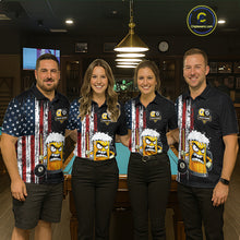 Load image into Gallery viewer, Funny Angry Beer 8 Ball &amp; 9 Ball Billiard Shirt For Men Custom American Flag Pool Team Jersey TDM5636