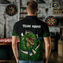Load image into Gallery viewer, Black And Green Funny Sauropod Darts Shirt For Men Custom Darts Jersey Team Polo &amp; 1/4 Zip TDM5917