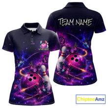 Load image into Gallery viewer, Pink And Purple Butterfly Bowling Shirt For Women Custom Glowing Bowling Jersey Polo &amp; 1/4 Zip TDM6320