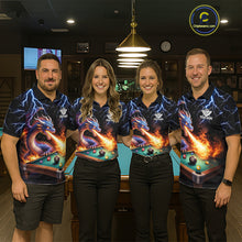 Load image into Gallery viewer, Personalized Dragon 8 Ball Fire Billiard Shirt For Men Custom Pool Team Jersey Polo &amp; 1/4 Zip TDM6334