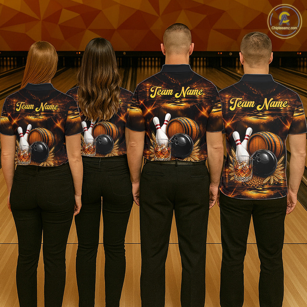 Personalized Vintage Bourbon Bowling Shirt For Men, Funny Bowling Jersey Team Polo & 1/4 Zip TDM6420