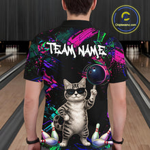 Load image into Gallery viewer, Personalized Funny Cat Graffiti Bowling Shirt For Men Custom Bowling Jersey Team Polo &amp; 1/4 Zip TDM6456