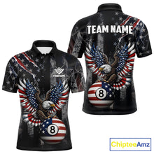 Load image into Gallery viewer, Grunge American Flag Eagle Patriotic Billiard Shirt For Men Custom 8 Ball Pool Team Jersey TDM5379