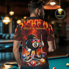 Load image into Gallery viewer, Funny 8 Ball Pool Flaming Billiard Shirt For Men Custom Billiard Team Jersey Polo &amp; 1/4 Zip TDM5900