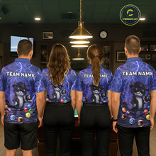 Load image into Gallery viewer, Purple Funny Cat Lightning Billiard Shirt For Women Custom 8 Ball Pool Team Jersey Polo &amp; 1/4 Zip TDM5912