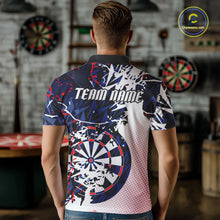 Load image into Gallery viewer, Personalized Paint Splash Darts Shirt For Men Custom Darts Jersey Team Polo &amp; 1/4 Zip |Red TDM6063