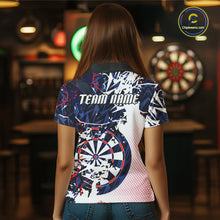 Load image into Gallery viewer, Personalized Paint Splash Darts Shirt For Women Custom Darts Jersey Team Polo &amp; 1/4 Zip |Red TDM6063