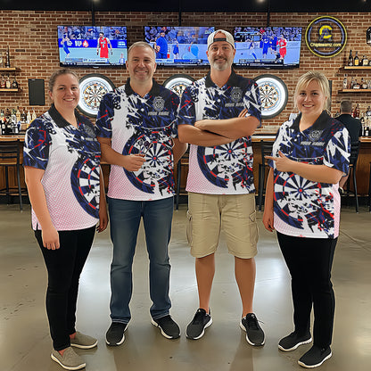 Personalized Paint Splash Darts Shirt For Women Custom Darts Jersey Team Polo & 1/4 Zip |Red TDM6063