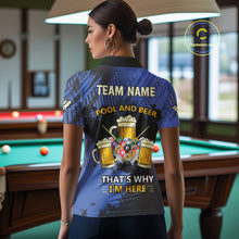 Load image into Gallery viewer, Billiard Pool And Beer That's Why I'm Here Polo &amp; 1/4 Zip For Women Custom Funny Billiard Jersey TDM4833