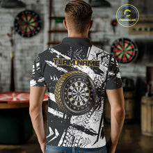 Load image into Gallery viewer, Custom Black And Yellow Wheel Dartboards Dart Shirts For Men Outfits Grunge Dart Jerseys NYN0079