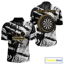 Load image into Gallery viewer, Custom Black And Yellow Wheel Dartboards Dart Shirts For Men Outfits Grunge Dart Jerseys NYN0079