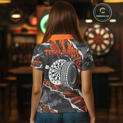 Wheels Dartboard Custom Splashed Color Dart Shirts For Women, Dart Team Jerseys NYN0083