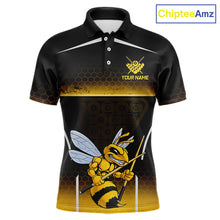 Load image into Gallery viewer, Yellow Hexagon Funny Bee 8 Ball Pool Billiard Jerseys For Men Custom Grunge Billiard Team Appeal NYN2989