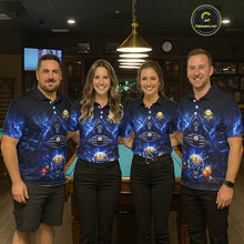 Load image into Gallery viewer, Blue Flames Grim Reaper Pool 8 Ball &amp; 9 Ball Billiard Shirt For Women Custom Billiard Team Jerseys NYN2630