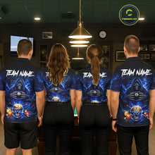 Load image into Gallery viewer, Blue Flames Grim Reaper Pool 8 Ball &amp; 9 Ball Billiard Shirt For Women Custom Billiard Team Jerseys NYN2630