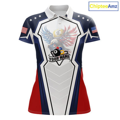 250 Years Freedom Eagle 8 Ball 9 Ball Pool Women Billiard Shirt Custom American Flag Billiard Apparel NYN2634