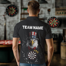 Load image into Gallery viewer, Custom Patriotic Funny Eagle Dartboard Men Darts Polo &amp; Quarter-Zip Shirt Personalized Dart Jerseys NYN2771