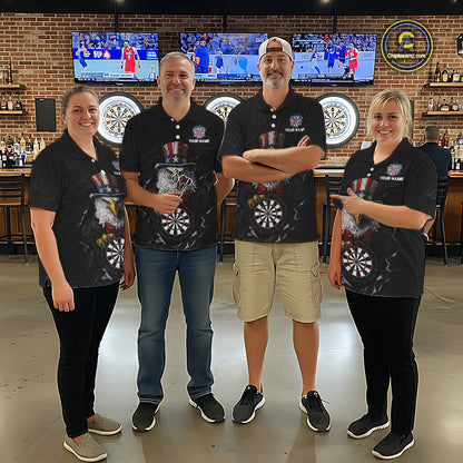 Custom Patriotic Funny Eagle Dartboard Women Darts Polo & Quarter-Zip Shirt Personalized Dart Jerseys NYN2771