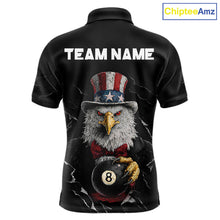 Load image into Gallery viewer, Red Dripping Patriotic Funny Eagle 8 Ball Men Billiard Pool Shirt Personalized Billiard Team Jerseys NYN2772