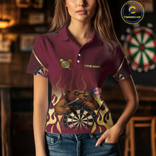 Load image into Gallery viewer, US Flag Dart Arrow Custom Brown Bear Dart Shirt For Women, Dart Team Jerseys NYN0091