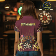 Load image into Gallery viewer, US Flag Dart Arrow Custom Brown Bear Dart Shirt For Women, Dart Team Jerseys NYN0091
