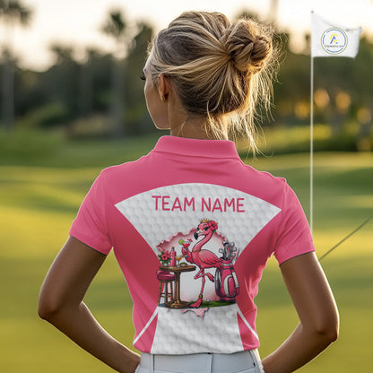 Womens Funny Golf Shirts Pub Flamingo Golf Clothing Custom Golf Team Polo, Golf Upf Shirts NYN2997
