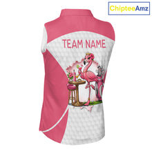 Load image into Gallery viewer, Womens Funny Golf Shirts Pub Flamingo Golf Clothing Custom Golf Team Sleeveless Polo, Golf Upf Shirts NYN2997