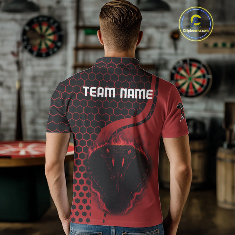 Black-Red Color Custom Flame Dragons Dart Shirt For Men, Dart Team Jerseys NYN0093
