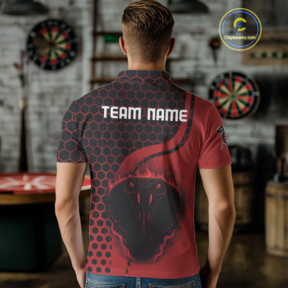 Black-Red Color Custom Flame Dragons Dart Shirt For Men, Dart Team Jerseys NYN0093