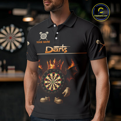 Fire Flame Wings Dartboard Custom Funny Dart Shirt For Men, Dart Team Jerseys NYN0094