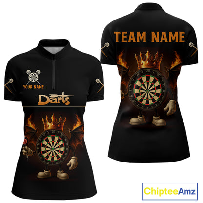 Fire Flame Wings Dartboard Custom Funny Dart Shirt For Women, Dart Team Jerseys NYN0094