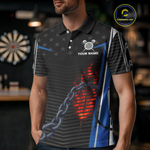 Load image into Gallery viewer, Flame Dart Arrow &amp; Scorpion Men's Darts Shirt - Custom Name For Blue Darts Jersey NYN0455