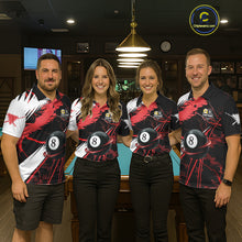 Load image into Gallery viewer, Lightning Red Billiard 8 Ball &amp; 9 Ball Pool Shirt For Women Custom Camo Billiard Team Jersey NYN3425