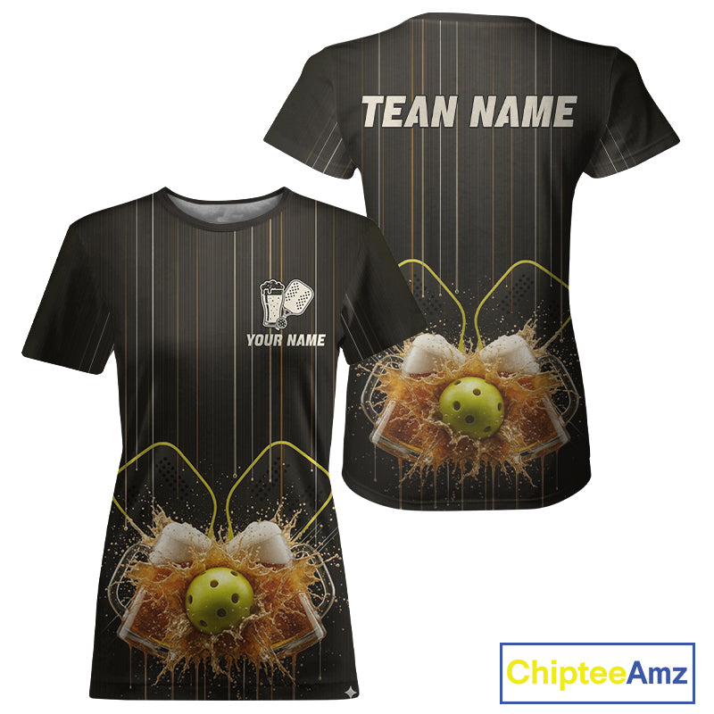 Custom Funny Cheer Beers Pickleball T-Shirt For Women Outfits Pickleball Jerseys NYN1884